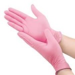 Pink Nitrile Gloves Medium pk 100